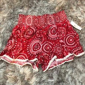 Beautiful Bohemian Red Shorts